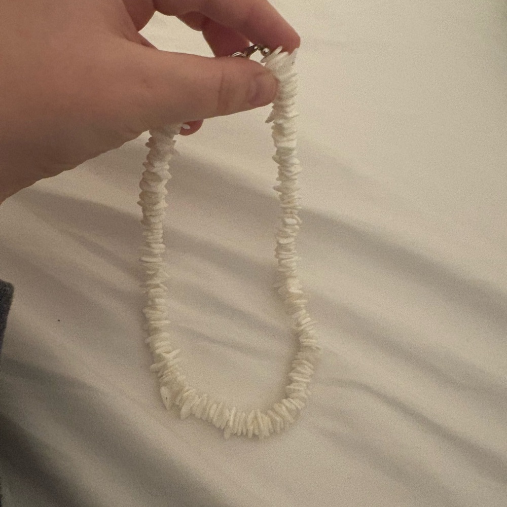 White Shell Chip Necklace